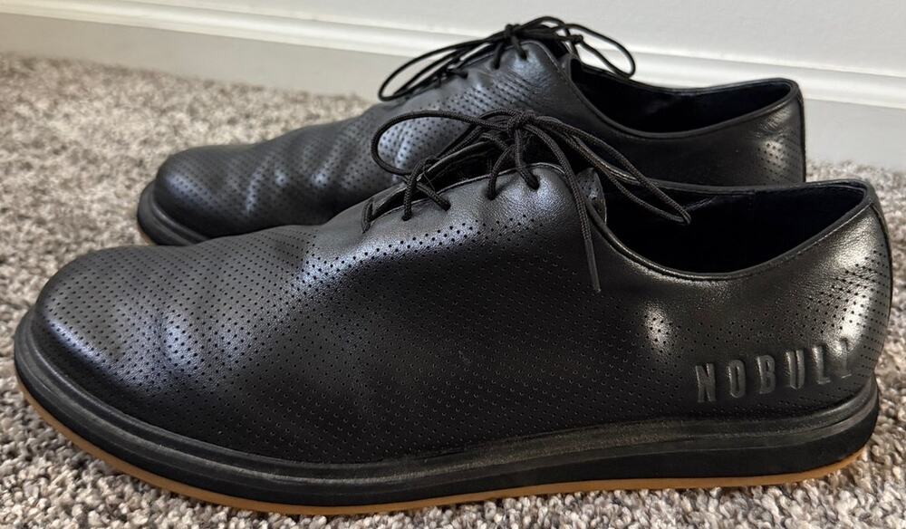 NOBULL black leather dress shoes men's size 10